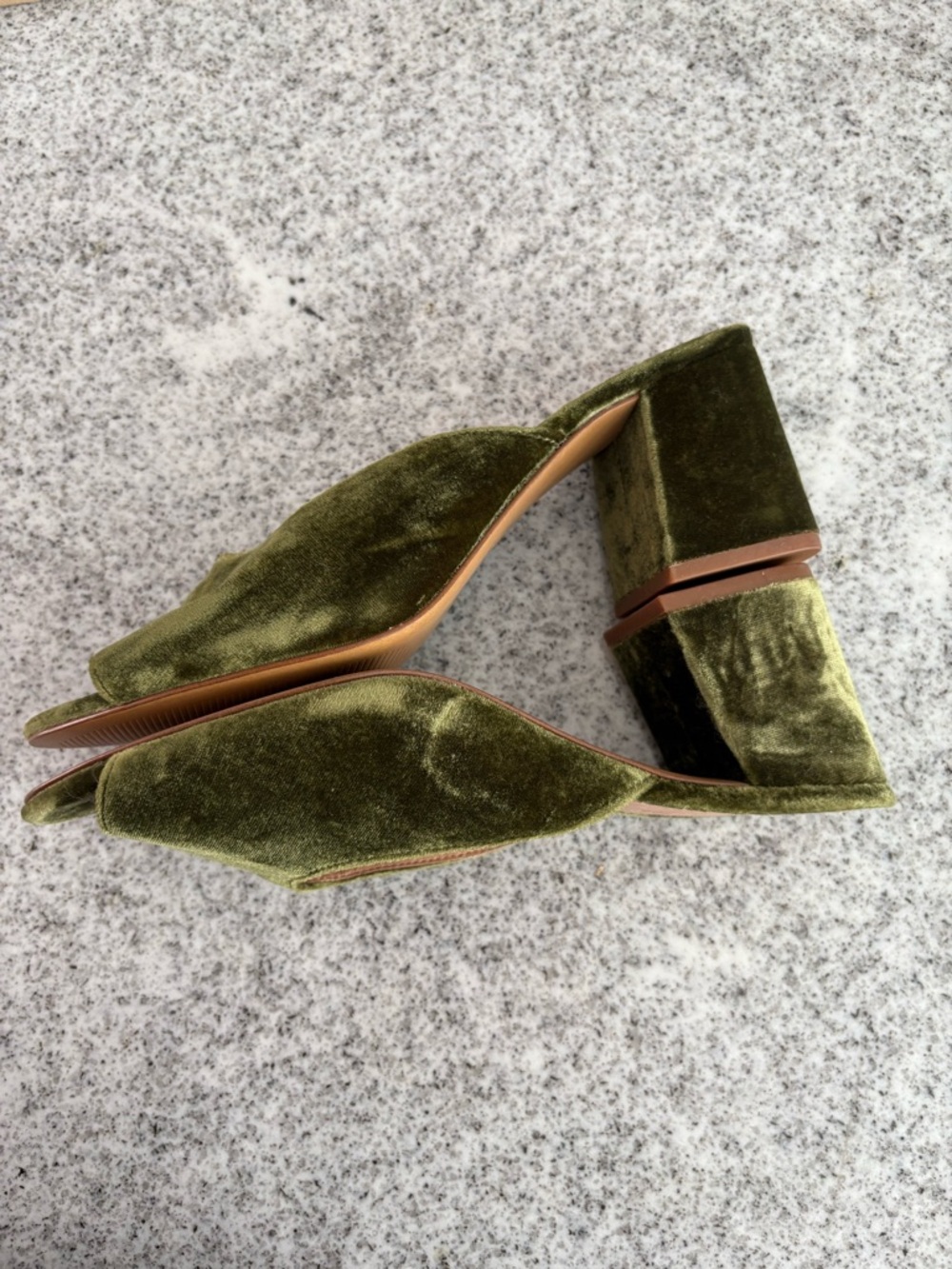 Madewell green velvet slide heels *FLAW* size 10 - Picture 11 of 12
